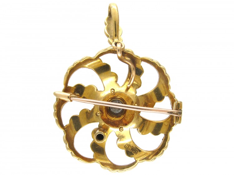 Pearl & Diamond Wreath Pendant