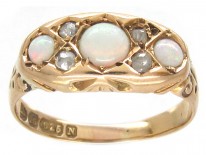 Victorian 15ct Gold Opal & Diamond Ring