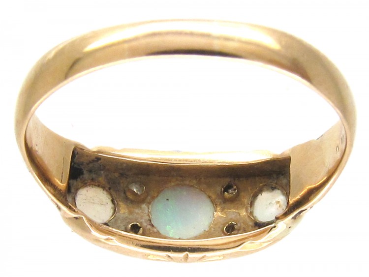 Victorian 15ct Gold Opal & Diamond Ring
