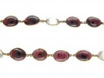 Gold Rock Crystal & Garnet Necklace