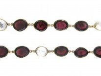 Gold Rock Crystal & Garnet Necklace