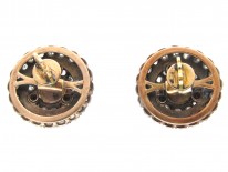 Victorian Rose Diamond & Natural Split Pearl Round Earrings