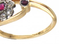 Edwardian Ruby & Diamond Open Cluster Ring