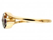 Edwardian Ruby & Diamond Open Cluster Ring