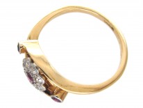Edwardian Ruby & Diamond Open Cluster Ring
