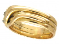 Victorian 18ct Gold & Diamond Snake Ring