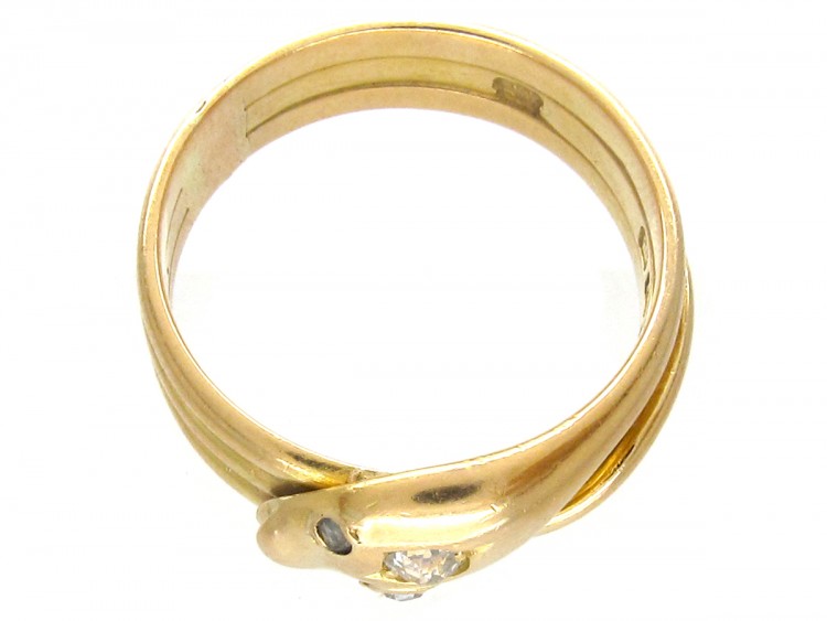 Victorian 18ct Gold & Diamond Snake Ring