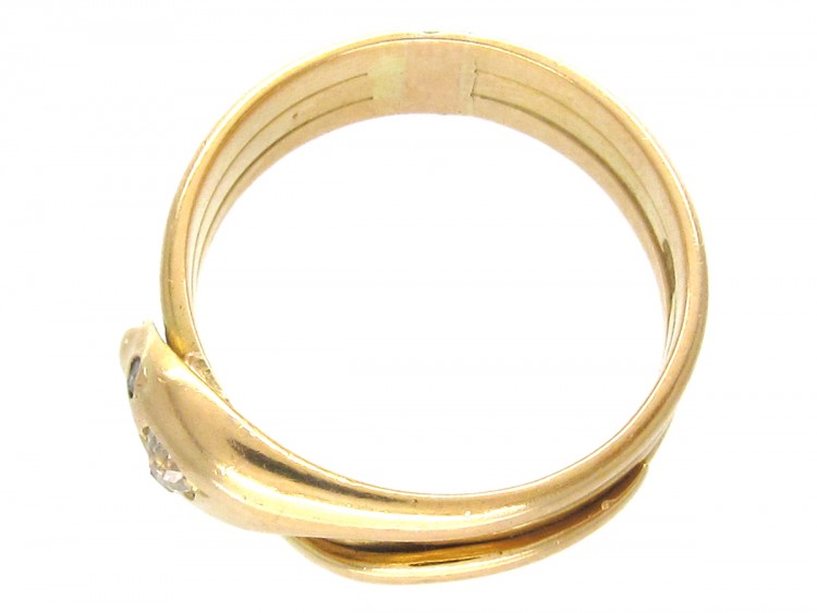 Victorian 18ct Gold & Diamond Snake Ring