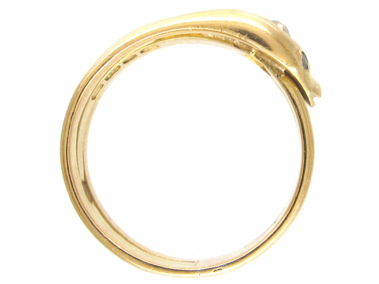 Victorian 18ct Gold & Diamond Snake Ring