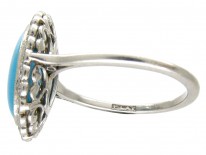 Edwardian Turquoise & Diamond Cluster Ring