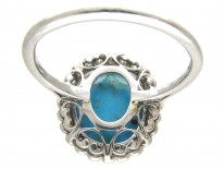 Edwardian Turquoise & Diamond Cluster Ring