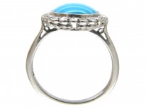 Edwardian Turquoise & Diamond Cluster Ring