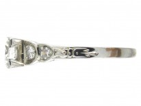 Art Deco Diamond Solitaire Ring with Diamond Shoulders