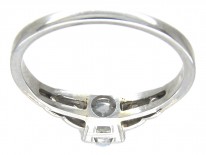 Art Deco Diamond Solitaire Ring with Diamond Shoulders