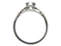 Art Deco Diamond Solitaire Ring with Diamond Shoulders