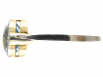 Edwardian 18ct Gold & Platinum Aquamarine & Diamond Ring