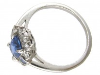 Art Deco Oval Sapphire & Diamond Ring