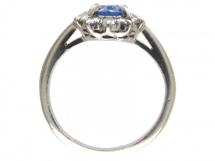 Art Deco Oval Sapphire & Diamond Ring