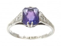 18ct & Platinum Art Deco Amethyst & Diamond Ring