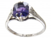 18ct & Platinum Art Deco Amethyst & Diamond Ring