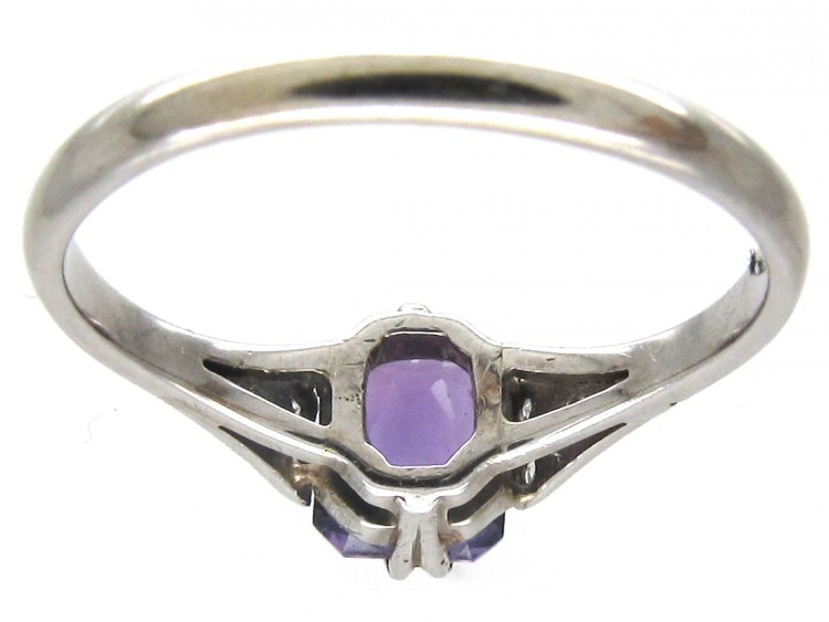18ct & Platinum Art Deco Amethyst & Diamond Ring