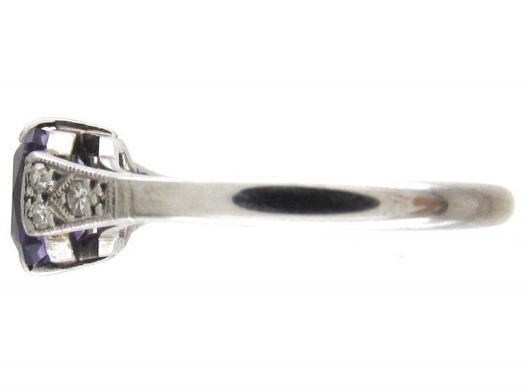 18ct & Platinum Art Deco Amethyst & Diamond Ring