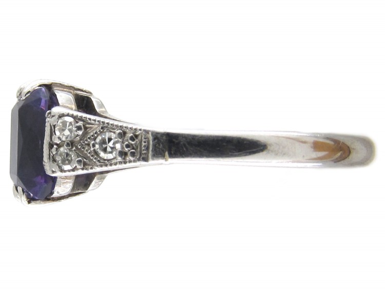 18ct & Platinum Art Deco Amethyst & Diamond Ring