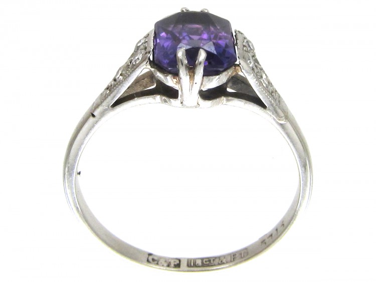 18ct & Platinum Art Deco Amethyst & Diamond Ring