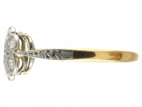 Edwardian Flower Cluster Ring with Diamond Shoulders