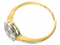 Edwardian Flower Cluster Ring with Diamond Shoulders