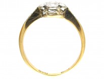 Edwardian Flower Cluster Ring with Diamond Shoulders