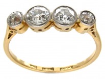 18ct & Platinum Art Deco Diamond Four Stone Ring