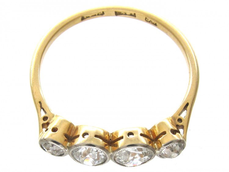 18ct & Platinum Art Deco Diamond Four Stone Ring