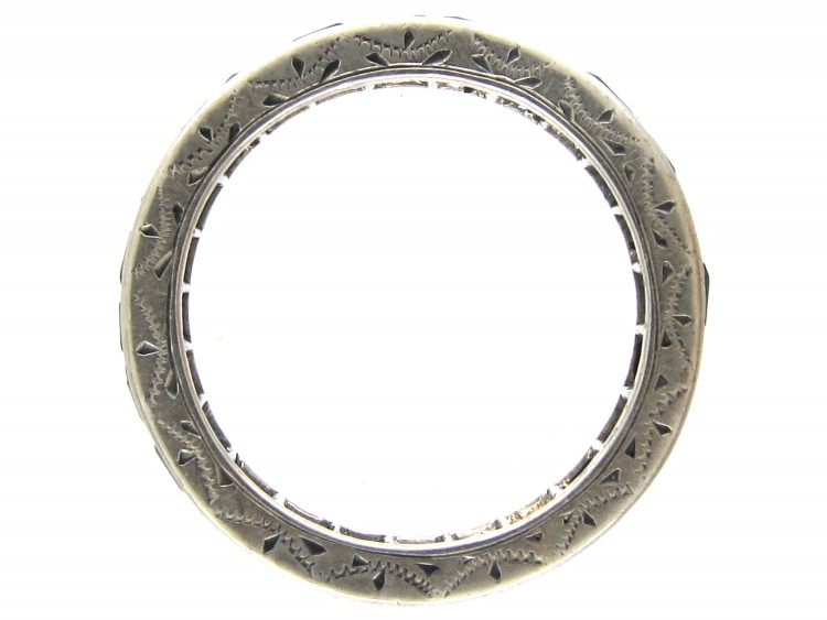 Art Deco 18ct White Gold & Sapphire Eternity Ring