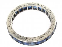 Art Deco 18ct White Gold & Sapphire Eternity Ring