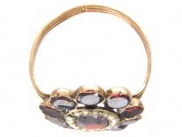 Georgian Flat Cut Garnet & Pearl Cluster Ring
