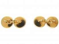 Art Deco Diamond & Onyx Discs 18ct Gold Cufflinks