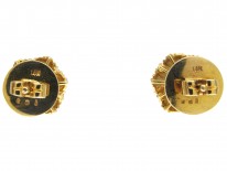 14ct Gold, Pearl & Diamond Round Earrings