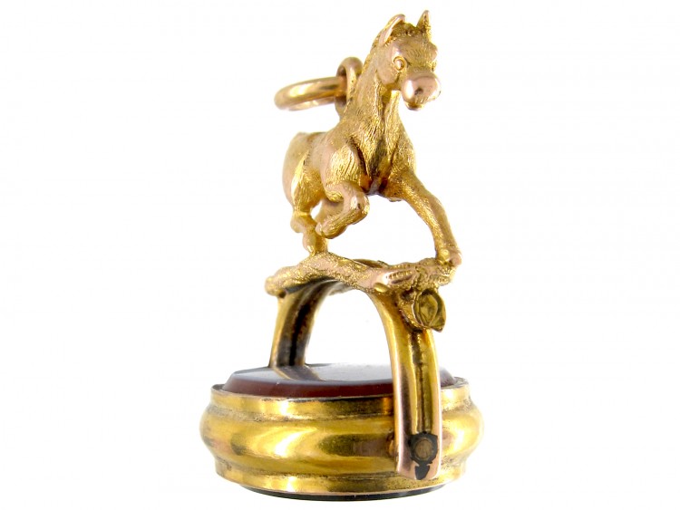 Victorian 15ct Gold Revolving Seal with Trotting Horse