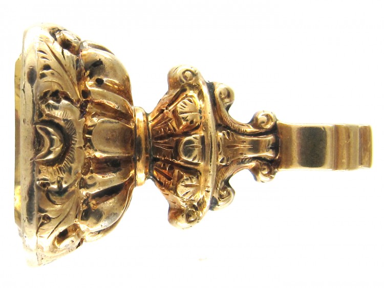 Early Victorian Gold Cased Seal with Citrine Base