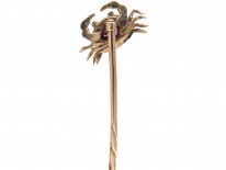 A Crab with a Heart Edwardian Rose Diamond & Ruby Stickpin