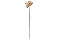 A Crab with a Heart Edwardian Rose Diamond & Ruby Stickpin
