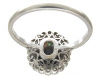 Art Deco Black Opal & Diamond Cluster Ring