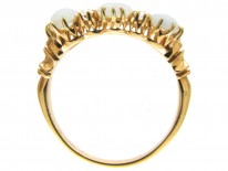 Victorian Three Stone Opal & Diamond Ring