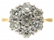 Edwardian 18ct Gold & Platinum Diamond Cluster Ring