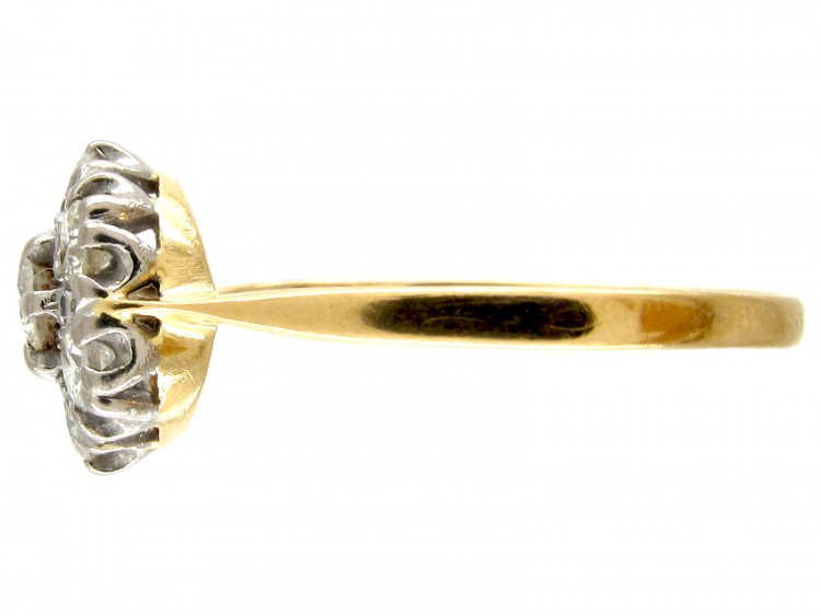Edwardian 18ct Gold & Platinum Diamond Cluster Ring