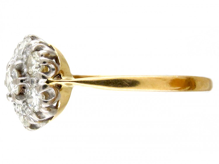 Edwardian 18ct Gold & Platinum Diamond Cluster Ring