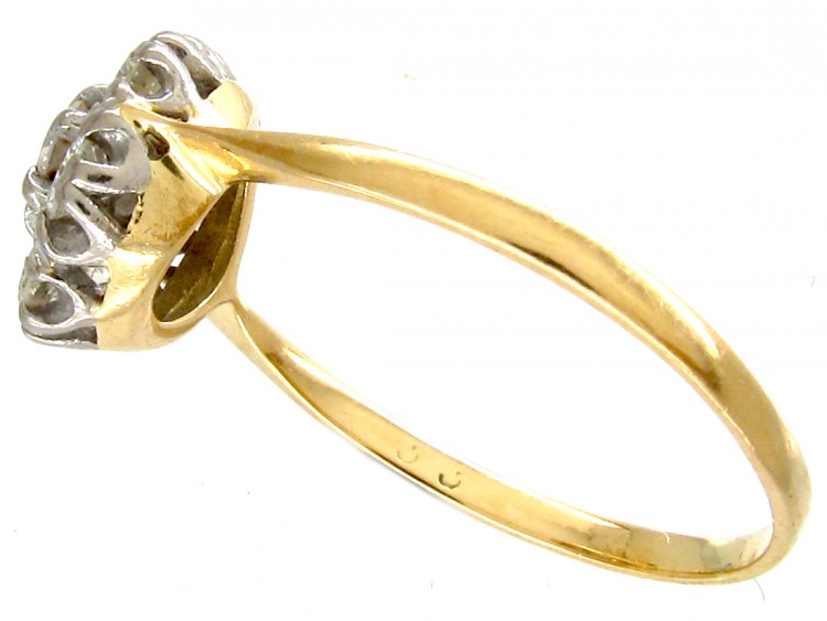 Edwardian 18ct Gold & Platinum Diamond Cluster Ring