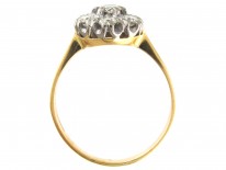 Edwardian 18ct Gold & Platinum Diamond Cluster Ring
