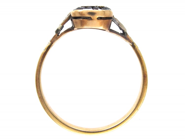 Art Deco Sapphire & Diamond Two Circles Ring